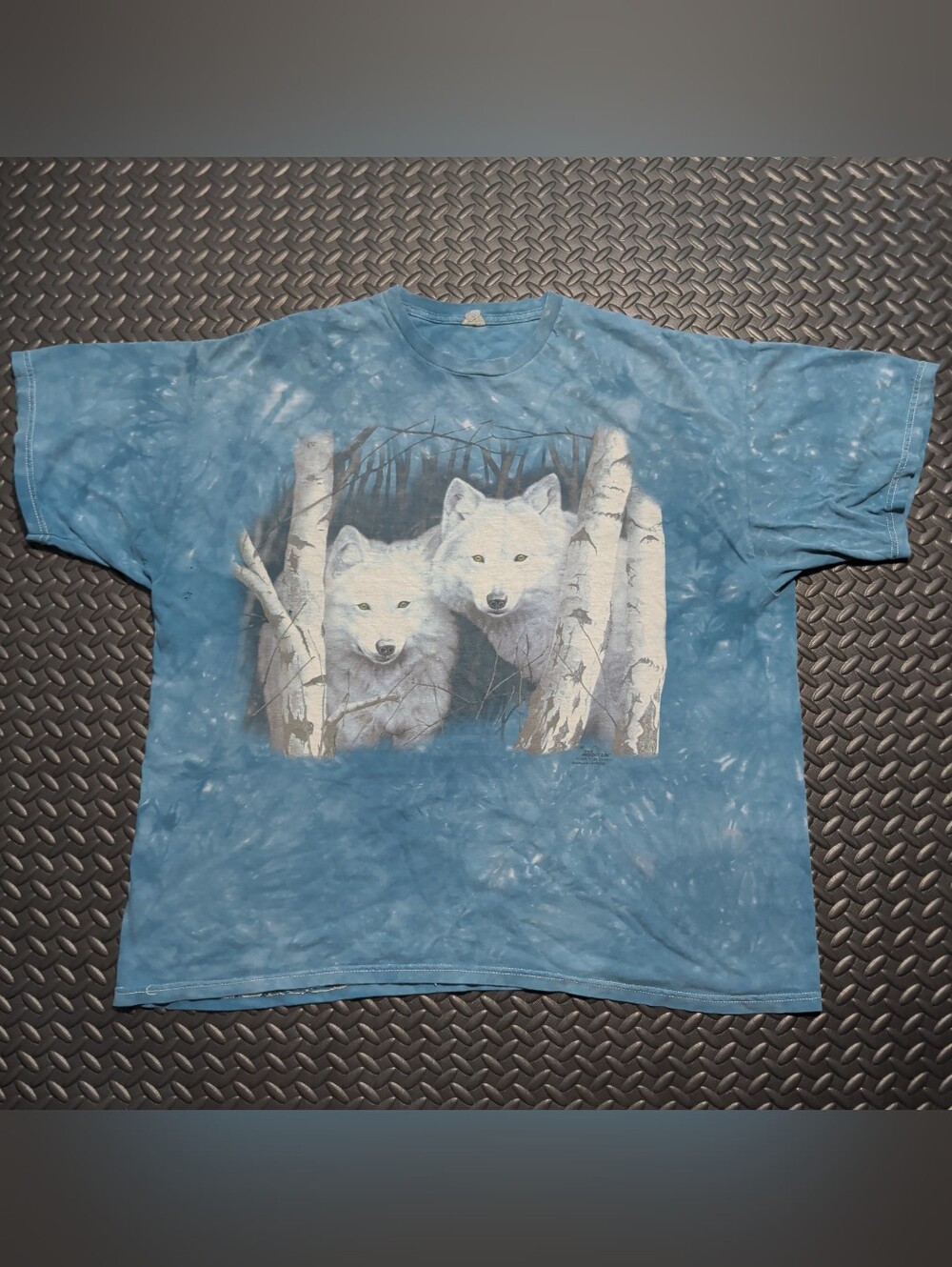 Vintage 1994 "Wolf Scene" The Mountain graphic tie-dye t-shirt Size 2XL